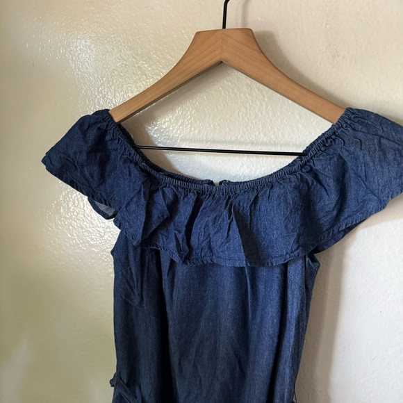 ModCloth | Lightweight Denim Off The Shoulder Dress - Picture 2 of 7